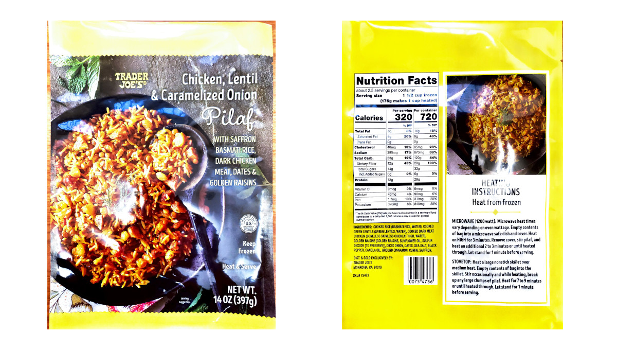 recalled Trader Joes frozen chicken rice pilaf