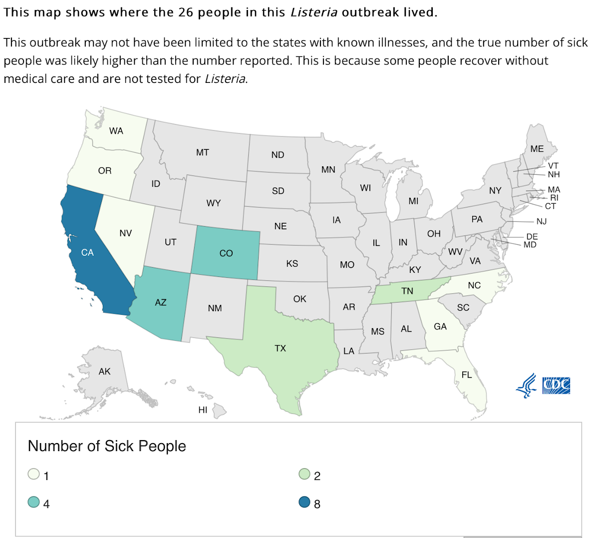 map Rizo Lopez cheese outbreak