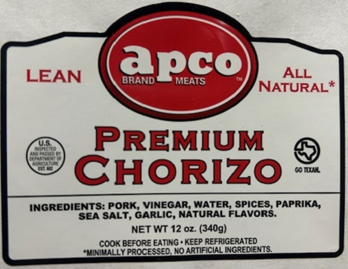 recall pork chorizo