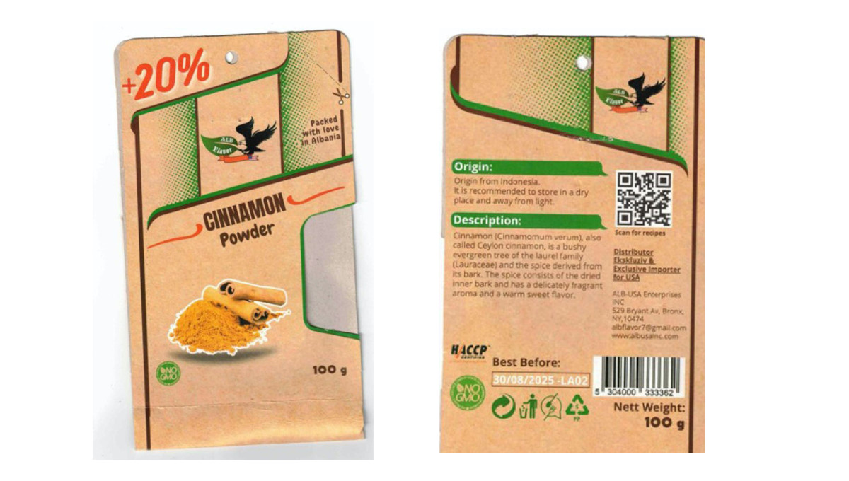 recalled ALB-USA Enterprises cinnamon