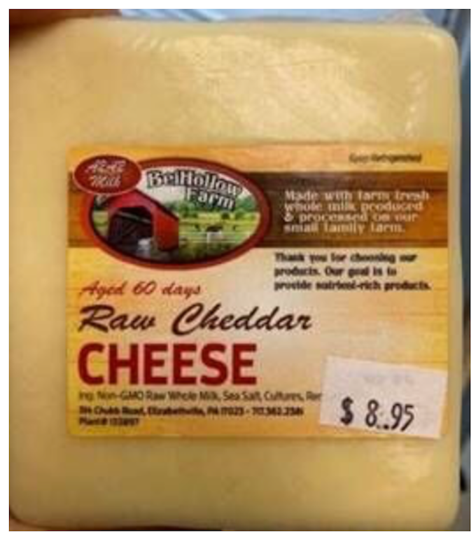 recalled Beihollow raw cheese