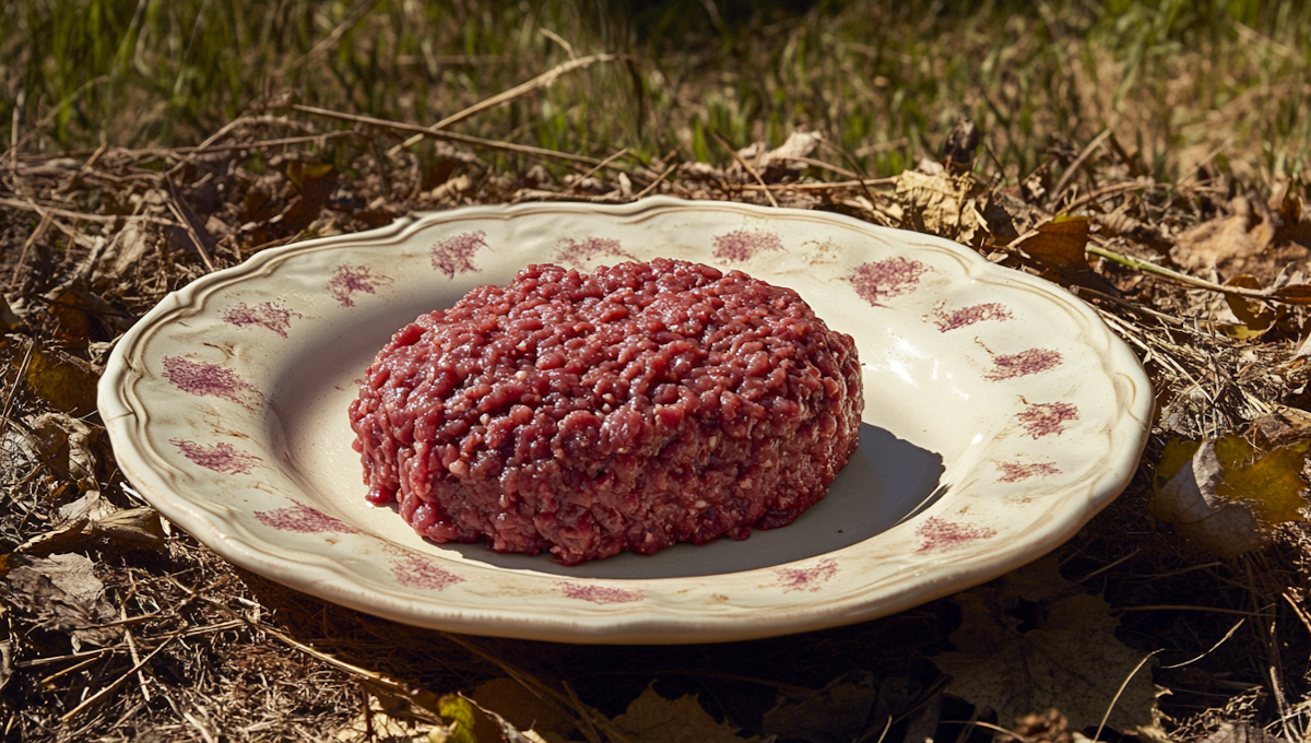 raw ground beef patty