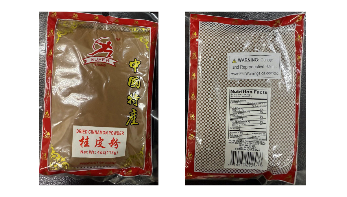 recalled IHA cinnamon lead