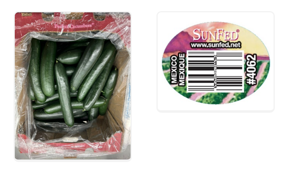 recalled CFIA SunFed cucumbers