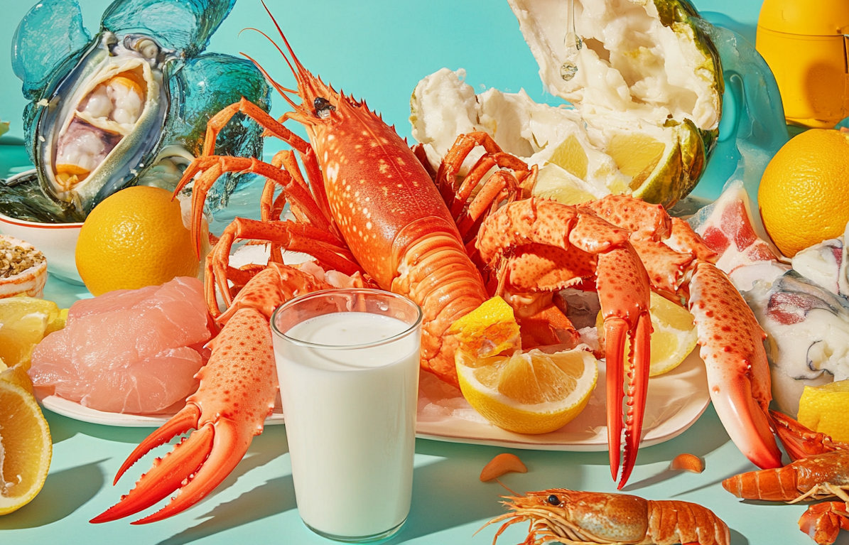 seafood glass of milk