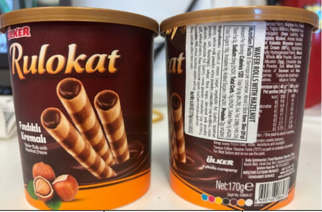recalled Ulker brand snacks