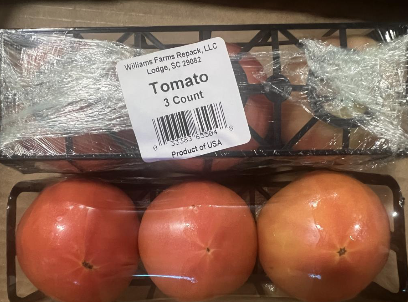 recall Williams Farms 3-pack tomatoes