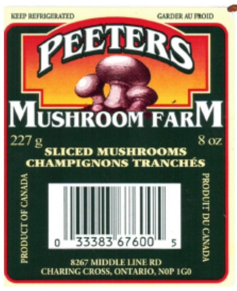 recalled Peeters mushrooms