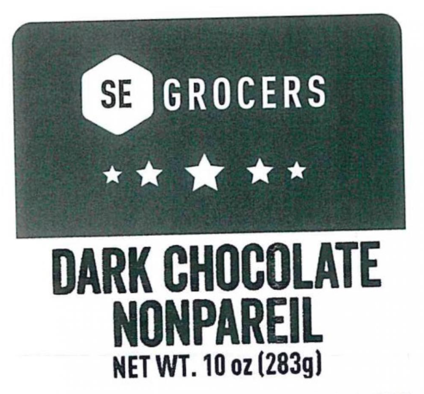recalled Southeastern Grocers Dark Chocolate Nonpareils
