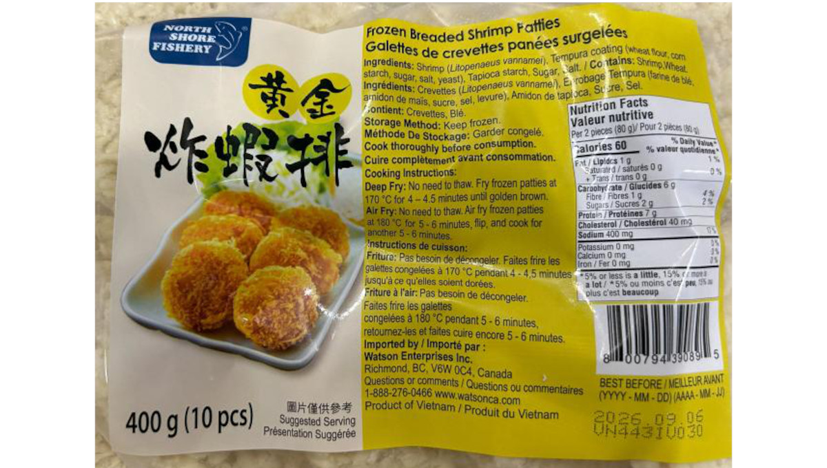 shrimp product recall