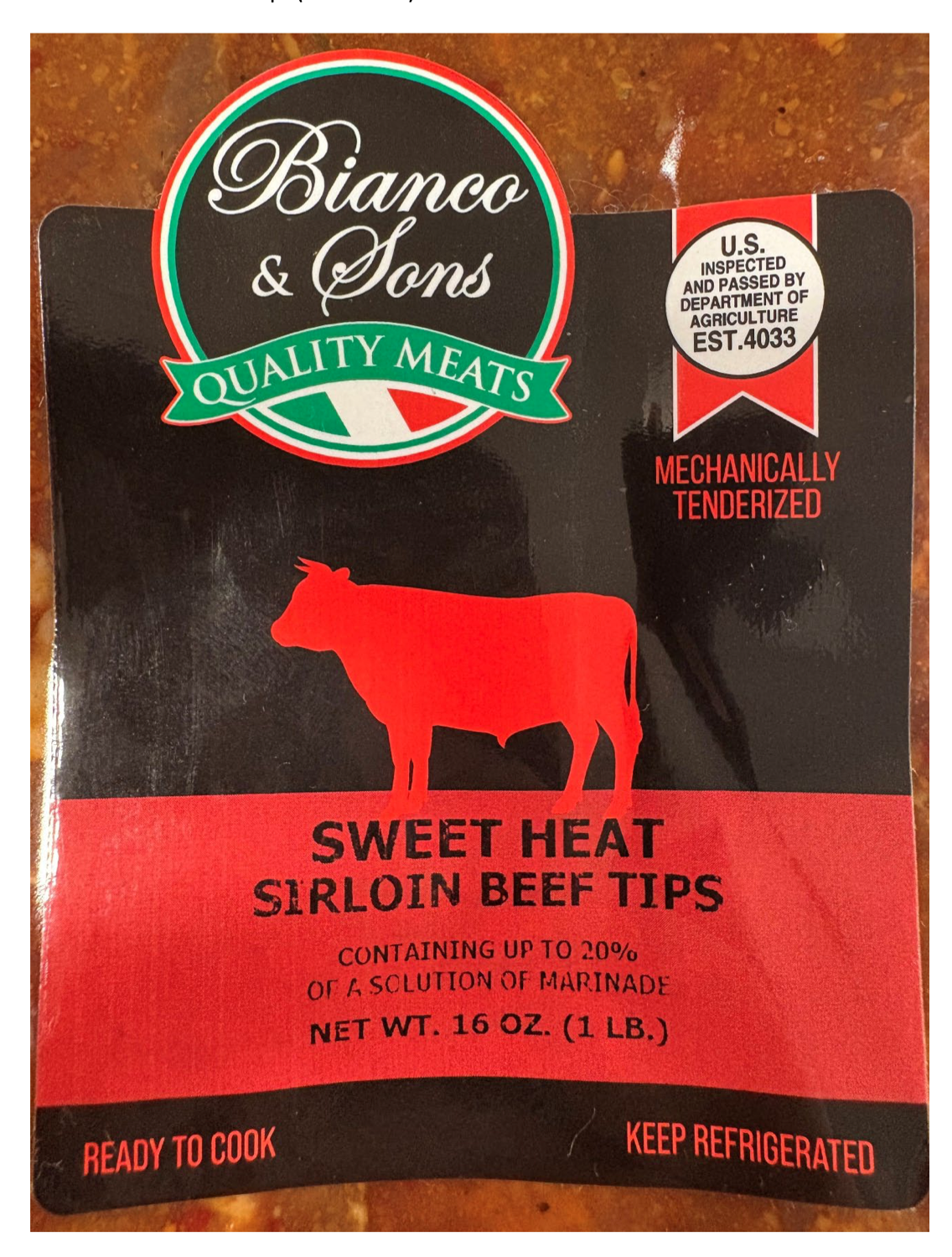 Sirloin product recalled for undeclared sesame and wheat